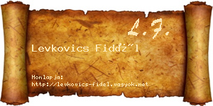 Levkovics Fidél névjegykártya